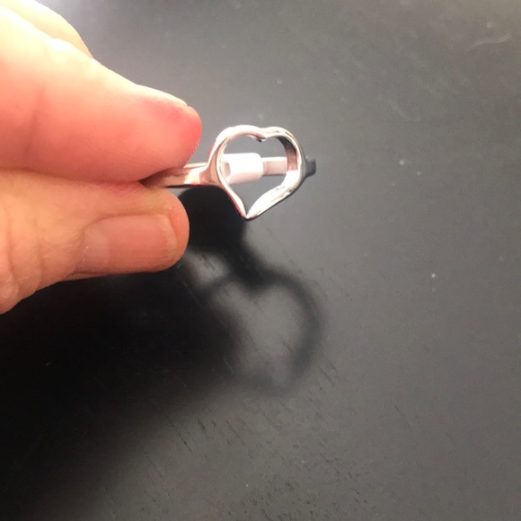 Sz 8 open heart stainless steel ring new - Picture 2 of 4